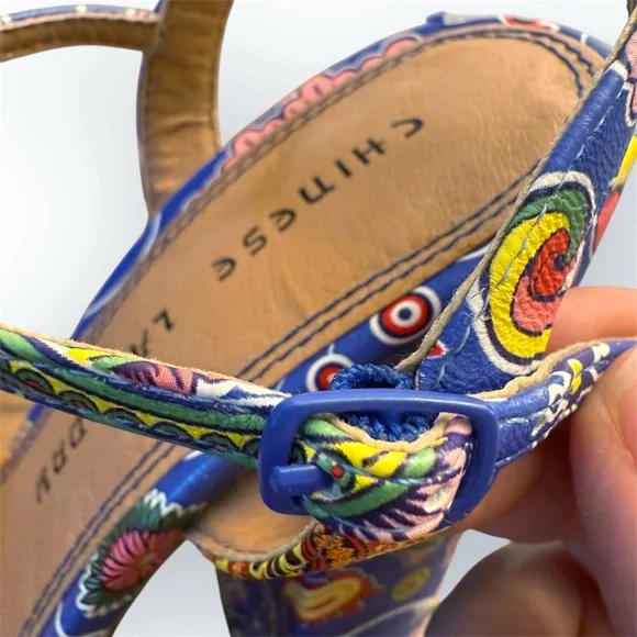 NWOT Chinese Laundry Women’s Abie Paisley Platform Psychedelic Chunky Heels - Picture 9 of 15